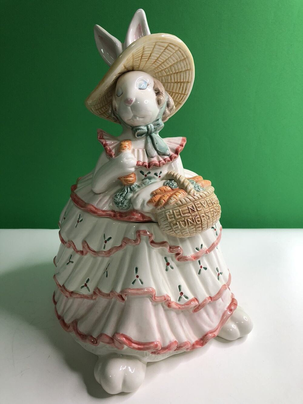 1989 FITZ & FLOYD Scarlet O'Hare COOKIE JAR Rabbit Belle Gone With The Wind